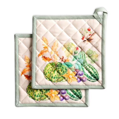 Pot Holders 100% Cotton Potholders (085 - Lumina / 8" x 8" (Pot Holder Pack of 2))