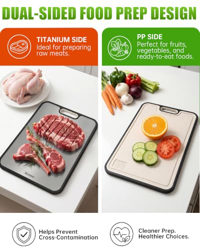 Non Toxic Titanium Cutting Board for Kitchen (Titanium / 15"L x 10"W)