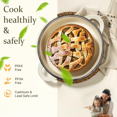 Enameled Cast Iron Dutch Oven (4.5 Quart / Cream white)