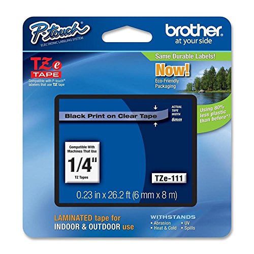Laminated Tape Black on Clear (Black on Clear / 6mm (0.23”) / Pack of 1)