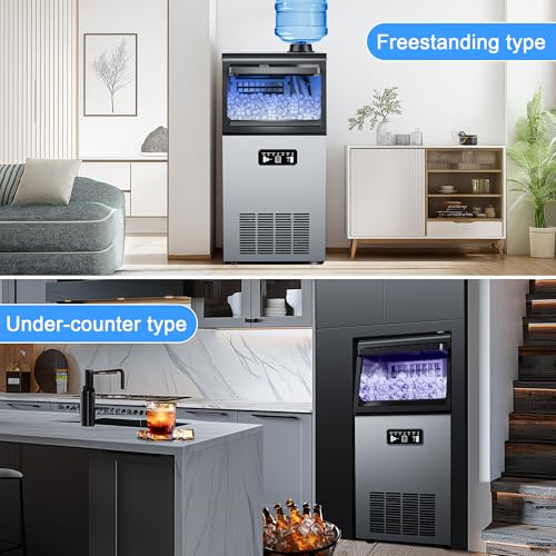 Commercial Ice Maker 120LB (120 LBS/24H-45 Ice Cubes / Freestanding Ice Maker)