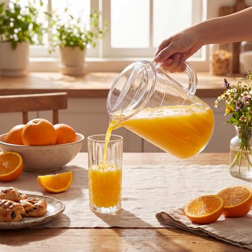 Tessco 12 Pcs Plastic Pitchers 60 Oz Clear Water Beer Jug Large (Fashion)
