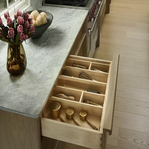 Trim-to-Custom-Fit Silverware Drawer Insert Divider Organizer (33" W / Shallow)
