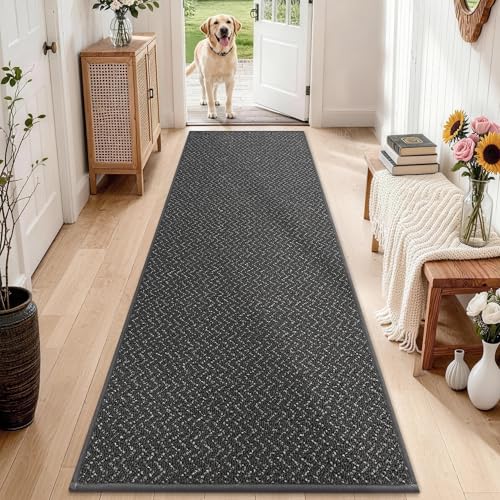 Hallway Runner Rugs Non (Dark Grey / 2'7"x10')
