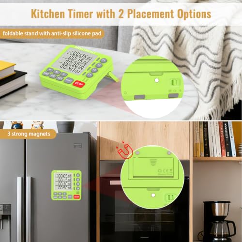 Digital Dual Kitchen Timer (Green)
