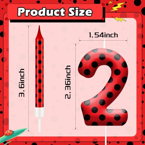 13PCS Ladybug Theme Birthday Candles Set (13 Count)