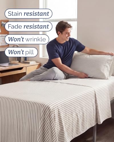 Twin XL 3 Piece Sheet Set (44 - Beige Stripes 2 / Twin XL)