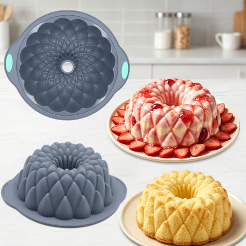 4 Pieces Silicone Cake Pan (4pcs waterfall cake pan(10 Cups))