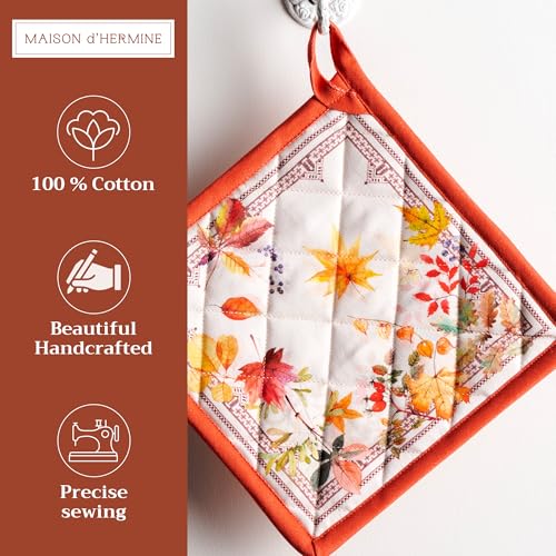 Pot Holders 100% Cotton Potholders (056 - Amarante / 8" x 8" (Pot Holder Pack of 2))