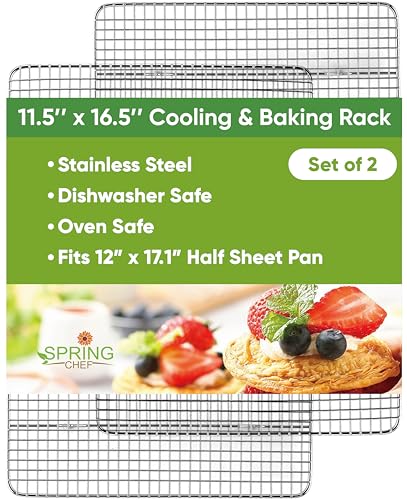 11.5" x 16.5" Stainless Steel Cooling Rack for Baking (2 Pack / 11.5"x16.5")