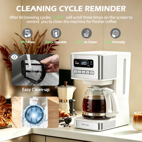 Programmable Coffee Makers 12 Cup (White)