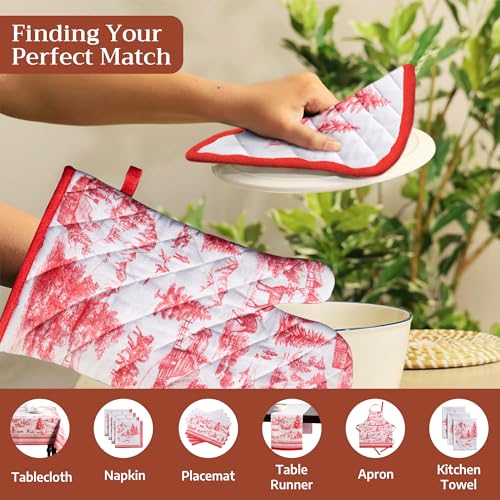 Pot Holders 100% Cotton Potholders (120 - Winter Jouy / 8" x 8" (Pot Holder Pack of 1))