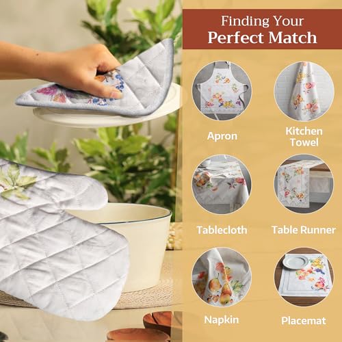 Pot Holders 100% Cotton Potholders (089 - Fruit D'hiver / 8" x 8" (Pot Holder Pack of 2))