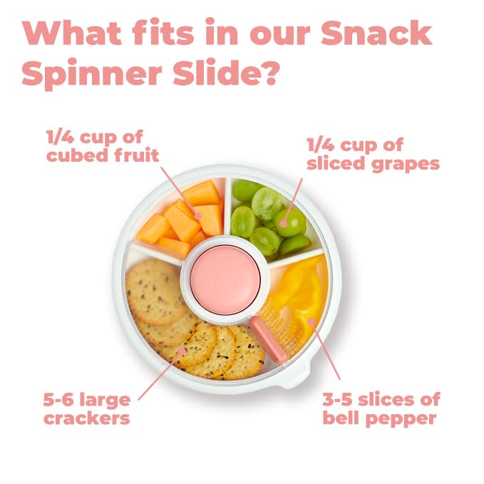 Kids Small Snack Spinner Slide Bundle with Hand Strap and Sticker Sheet (Taro Purple / Small - Slide)
