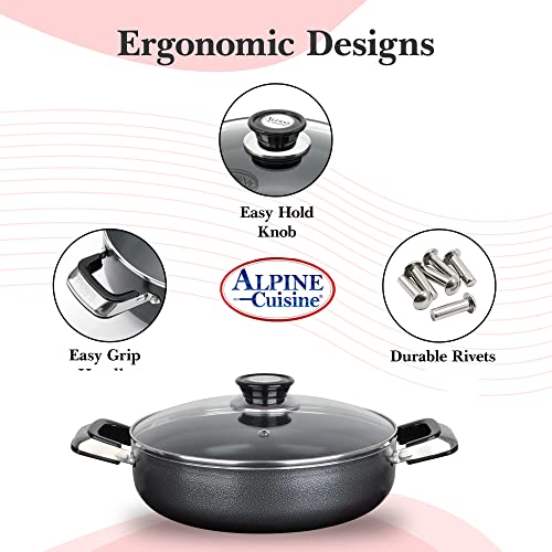3 Quart Non stick Caldero Stock Pot with Tempered Glass Lid and Carrying Handles (3-Quart Caldero / Standard Packaging)