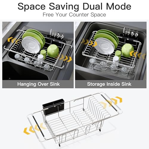 Dish Drying Rack in Sink (Silver / For 12"-30"w Sink)
