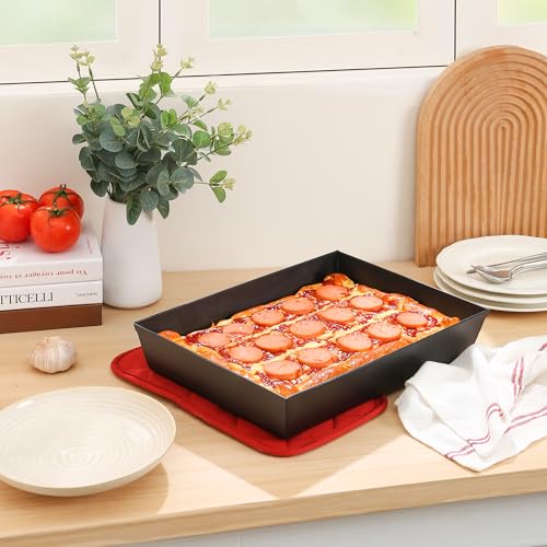 Blue Steel Detroit Pizza Pan 14x10 (Carbon Steel / 14x10x2.5 Inch)
