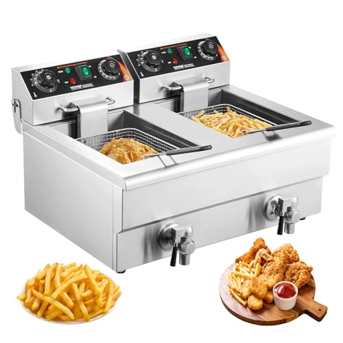 Commercial Deep Fryer (Upgraded with Timer & Oil Filtration / Double Fryer)