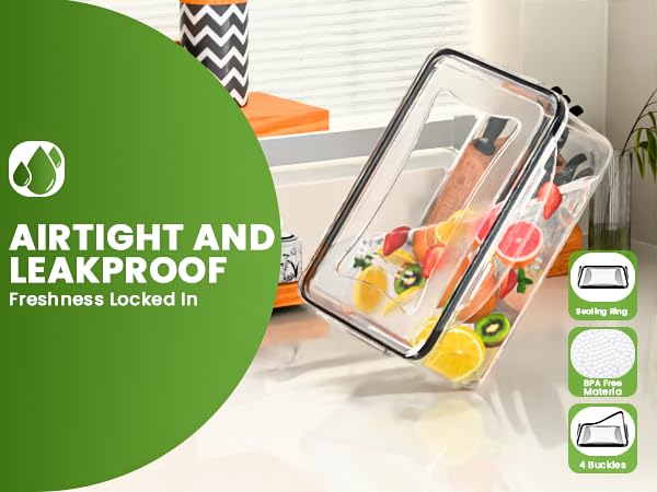 5 Pack Large Fruit Storage Containers for Fridge with Removable Colander (5 Pack - Fruit Containers)