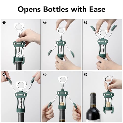 Wine Opener Premium Wing Corkscrew Wine Bottle Opener (Dark Green)