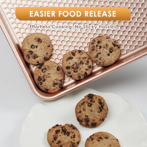 Baking Sheet Pan Set of 3 (Textured Rose Gold)
