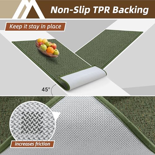 Dirt Trapper Door Mat 17"x30" Non Slip Washable Green (Green / 17" x 30")