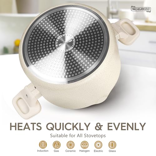 6 Quart Granite Nonstick Cooking Pot with Strainer Lid