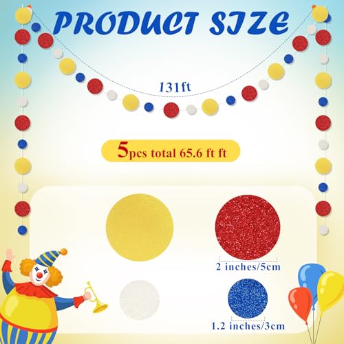 5 Pieces Dot Garland Banner Hanging (Red,blue,yellow)