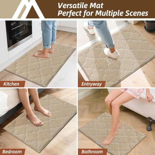 Kitchen Rugs Non Slip Washable 20"x32" (Warm Beige / 20"X 32")