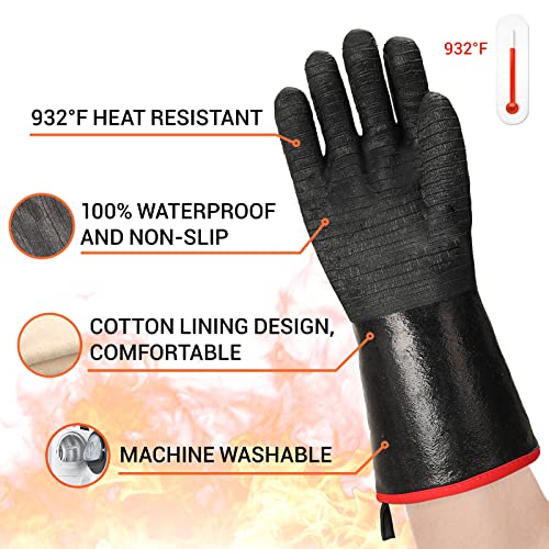 Heat Resistant BBQ Glove for Oven & Fryer Smoker (1 Pair)