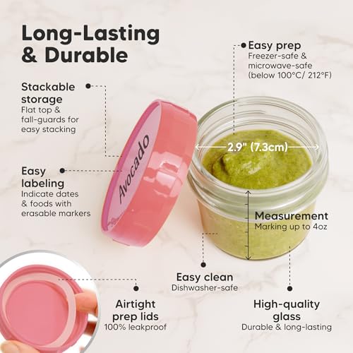 12pk 4oz Glass Baby Food Containers with Lids (12-pk 4 Ounce / Nord)