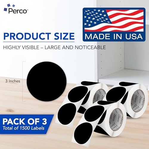Black Perforated Round Circle Dot Sticker 3 (Black / 3 Inch)