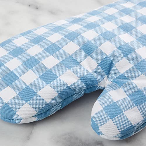 Gingham Oven Mitt 2 (Blue Velvet / 7"x13")
