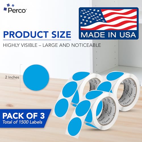 Light Blue Perforated Round Circle Dot Sticker 2 (Blue - Light / 2 Inch)