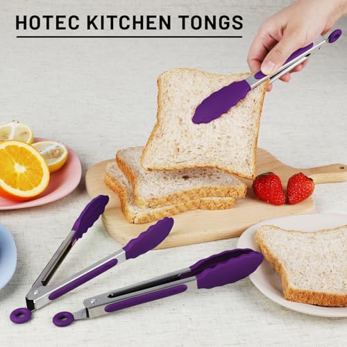 Small Silicone Kitchen Tongs 7 (Purple)