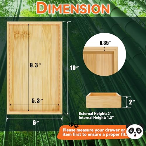 Bamboo Kitchen Drawer Organizer (10 x 6 x 2 Inch / Yellow)