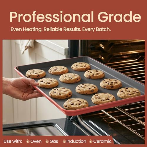 Bakken 8 Piece Ceramic Coated Bakeware Sets (Pink)