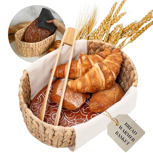 Bread Basket with Warmer & Tongs (Modern)