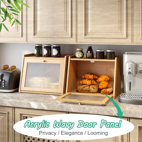 Large Bread Box for Kitchen Counter (Natural / Large-1_Tier)