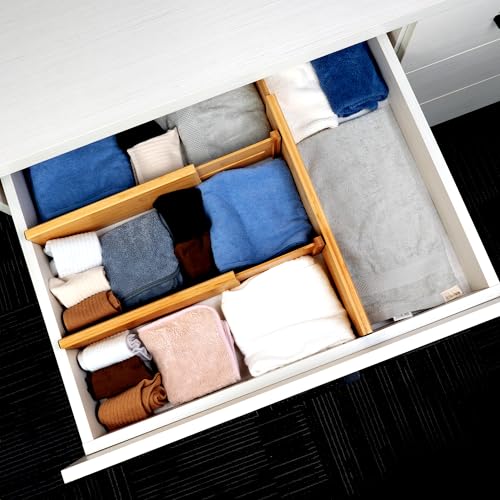 Bamboo Drawer Organizer (Natural / 4"H, Small)