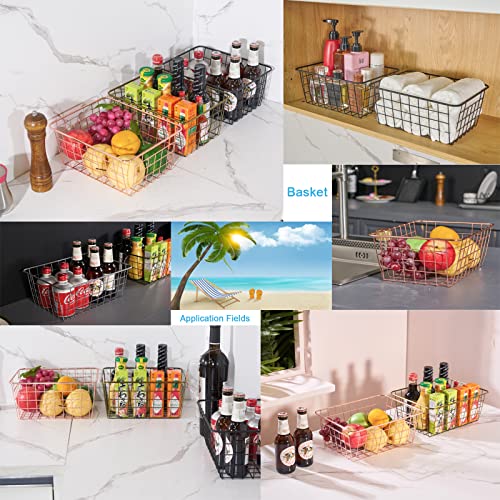 Wire Kitchen Storage Basket 4 Packs (Silver)