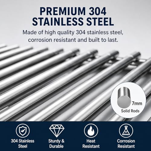 304 Stainless Steel Grill Grates for Weber Genesis II 300 (18.75" x 26.5" - 66095 Genesis II LX 300)