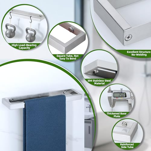 Hand Towel Holder Towel Bar for Bathroom Wall Mounted 12 Inch (Brushed / 12-Inch)