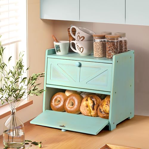 Bamboo Corner Bread Box for Kitchen Countertop 2