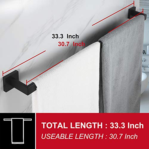 32 Inch Single Towel Bar (Matte Black / 32-Inch)