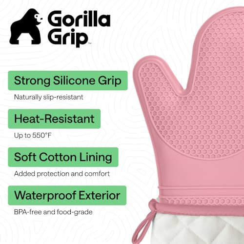Silicone Oven Mitts (Pink / 12.5" Oven Mitts)