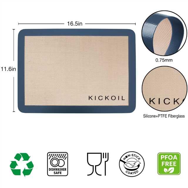 Silicone Baking Mat 2 Pack ((16.5" x 11.6") 2 Half Sheet Grey)