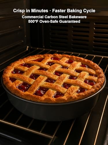 10×2.6 Inch Deep Pie Pan with Cake Server for Pie Tart Quiche Baking. Round Cake Pan with Non (10IN)