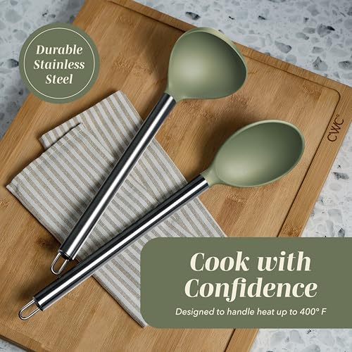 Silicone Cooking Utensils (Green / 10 Pieces)