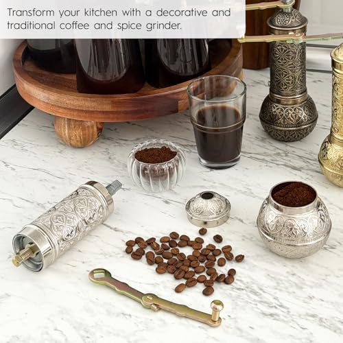 Decorative Handmade Coffee Grinder (Silver)